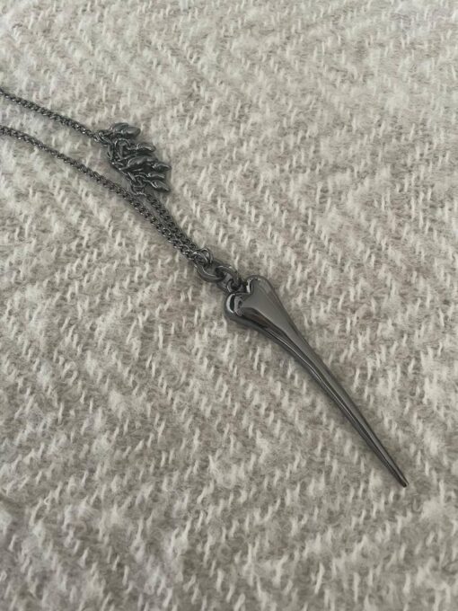 Gunmetal Long Heart Necklace - Image 3