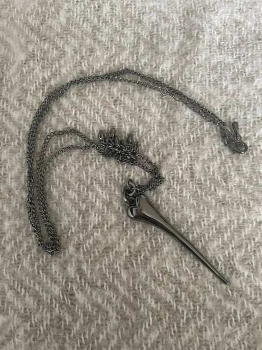Gunmetal Long Heart Necklace - Image 4