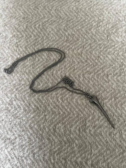 Gunmetal Long Heart Necklace - Image 5