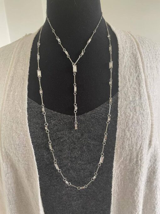 Short Crystal Silver Necklace - Image 7