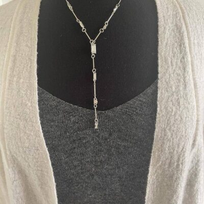 Short Crystal Silver Necklace