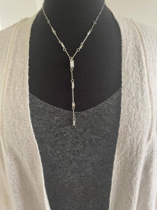 Short Crystal Silver Necklace