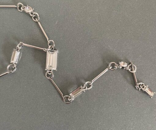 Short Crystal Silver Necklace - Image 2