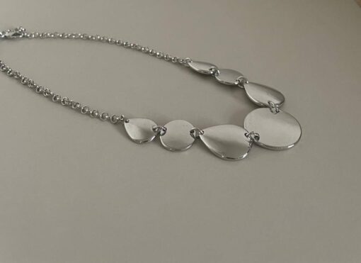 Silver Circle Pendant Necklace - Image 2
