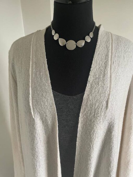 Silver Circle Pendant Necklace - Image 3