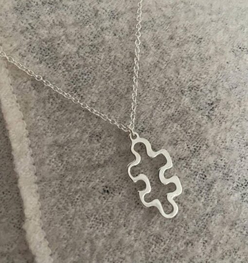 Silver Jigsaw Necklace