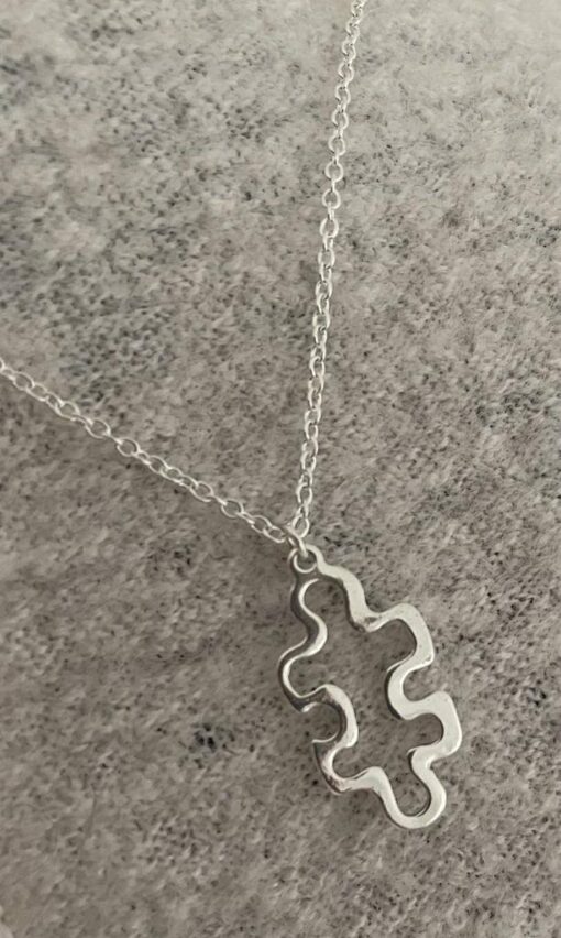 Silver Jigsaw Necklace - Image 2