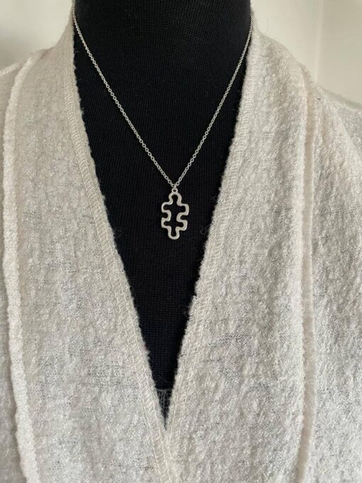 Silver Jigsaw Necklace - Image 3