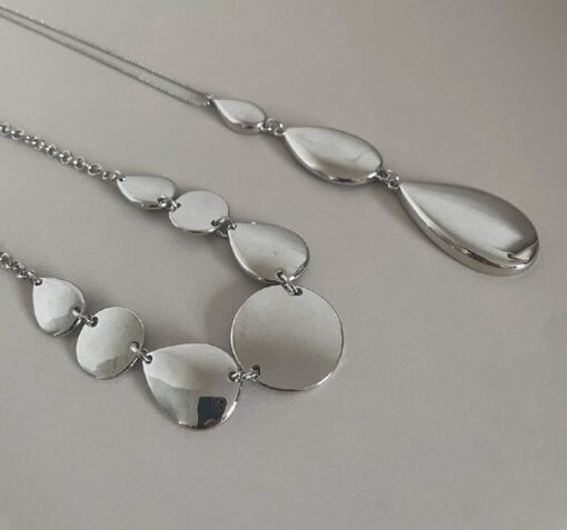 Silver Long Drop Necklace - Image 4