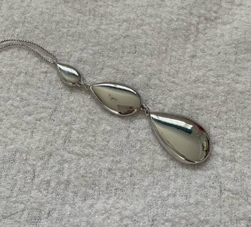 Silver Long Drop Necklace - Image 3
