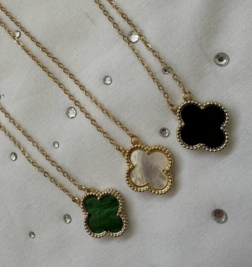 Zelly Clover Green 14K Gold Plated Necklace - Image 8