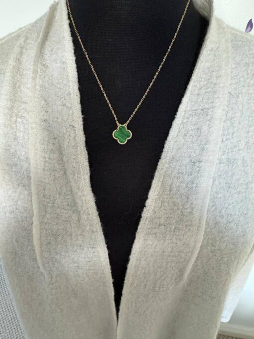 Zelly Clover Green 14K Gold Plated Necklace - Image 6