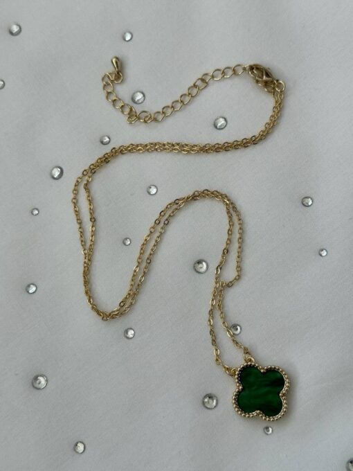 Zelly Clover Green 14K Gold Plated Necklace - Image 2