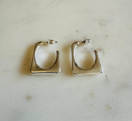 Hortense Organic Silver Shape Earrings - Image 4