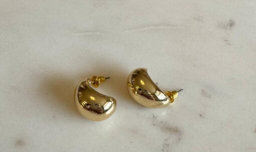 Big Metal London Rose Organic Shape Petal Earrings - Image 3