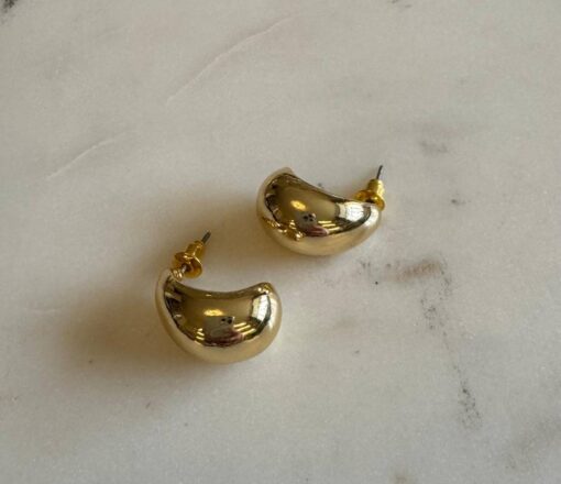 Big Metal London Rose Organic Shape Petal Earrings - Image 2