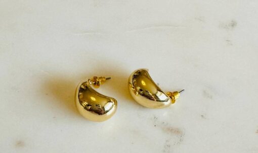 Rose Organic Shape Petal Earrings - Image 4