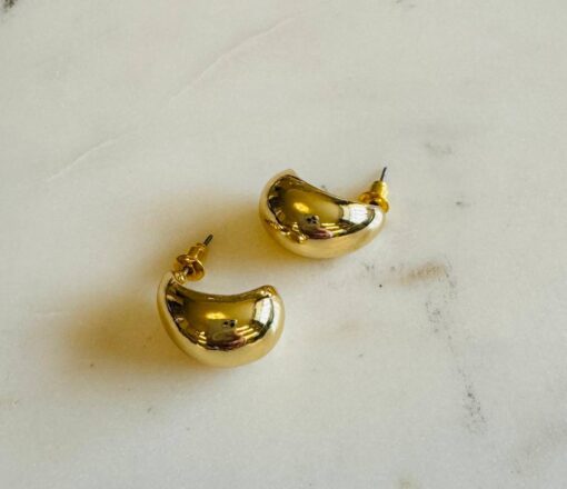 Rose Organic Shape Petal Earrings - Image 2