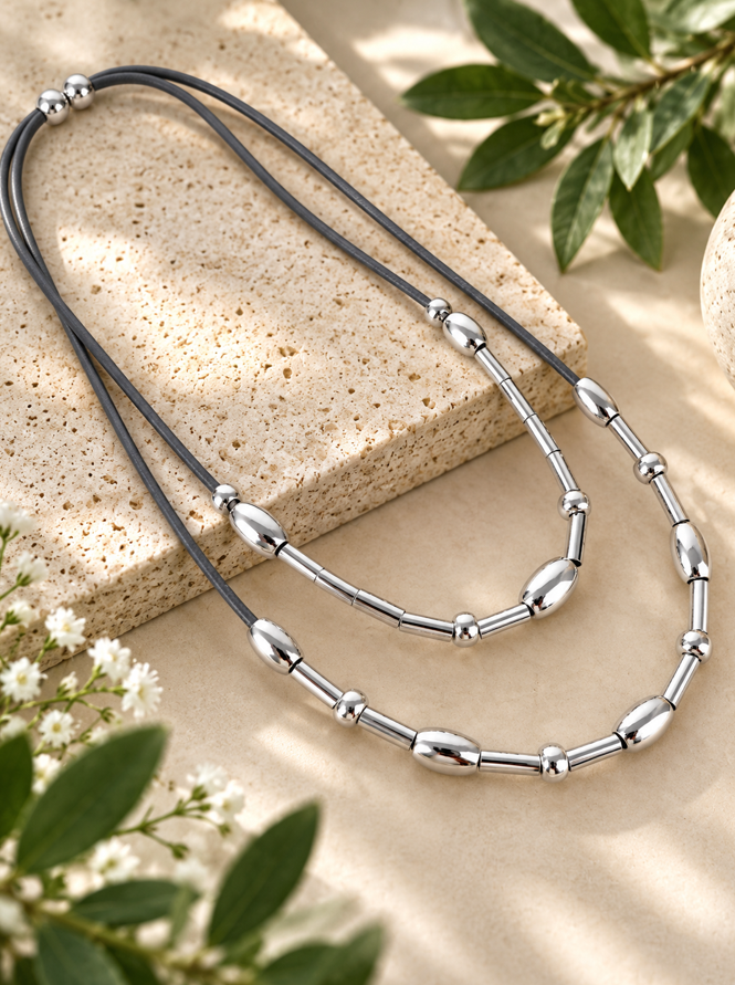 Amaris Silver Layered Necklace