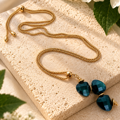 Arabella Teal Drop Necklace