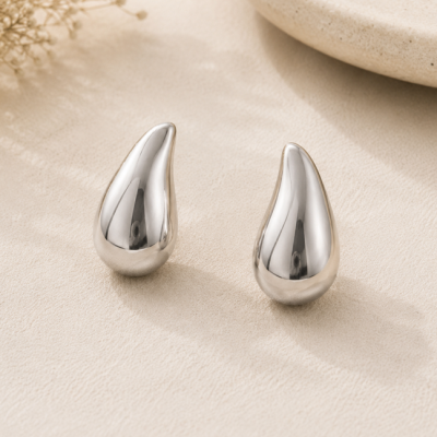 Aurelia Silver Teardrop Stud Earrings