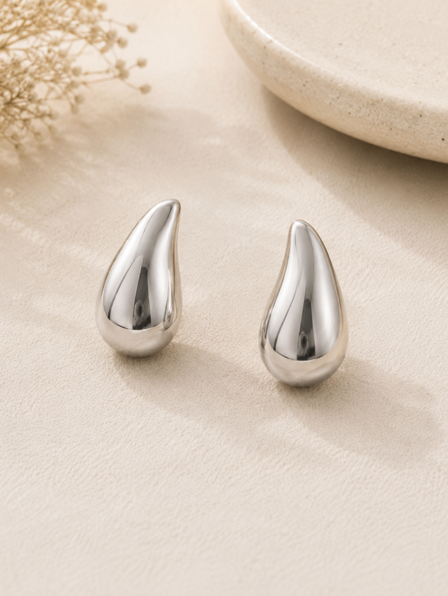 Aurelia Silver Teardrop Stud Earrings