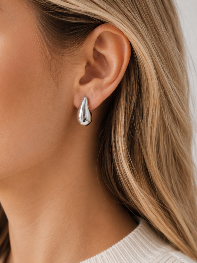 Aurelia Silver Teardrop Stud Earrings - Image 3