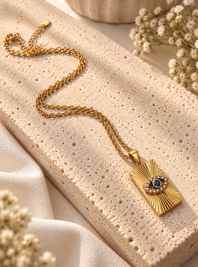 Nazar Sunburst Pendant Necklace - Image 2
