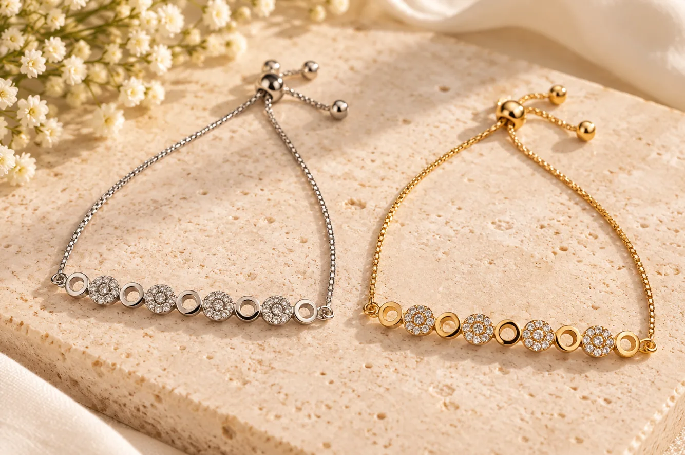 Gold- Halo Sparkle Bracelet - Image 3