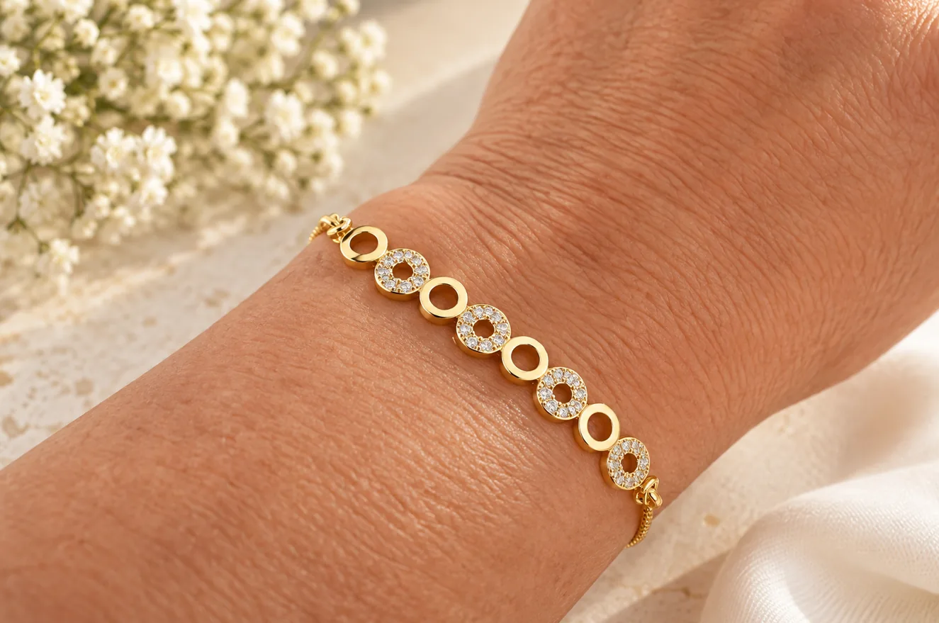 Gold- Halo Sparkle Bracelet - Image 2