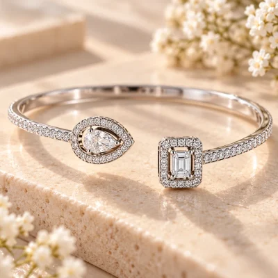Duo Cut Sparkle Cuff Bracelet