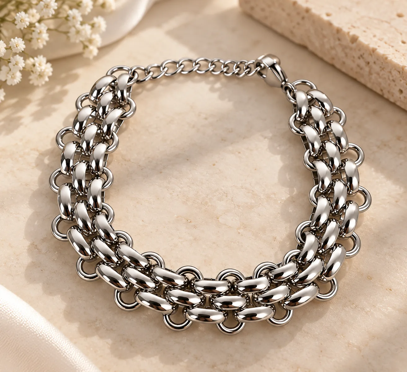 Silver Statement Chain Bracelet