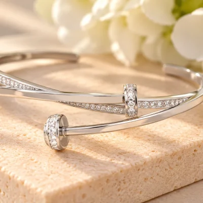 Infinity Crystal Hinge Bangle