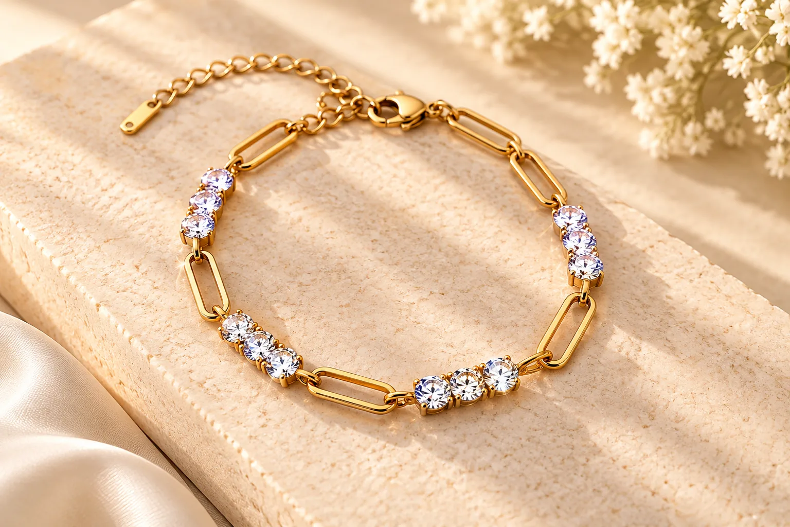 Crystal Link Sparkle Bracelet Gold