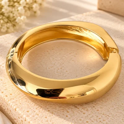 Gold Sculpted Bangle