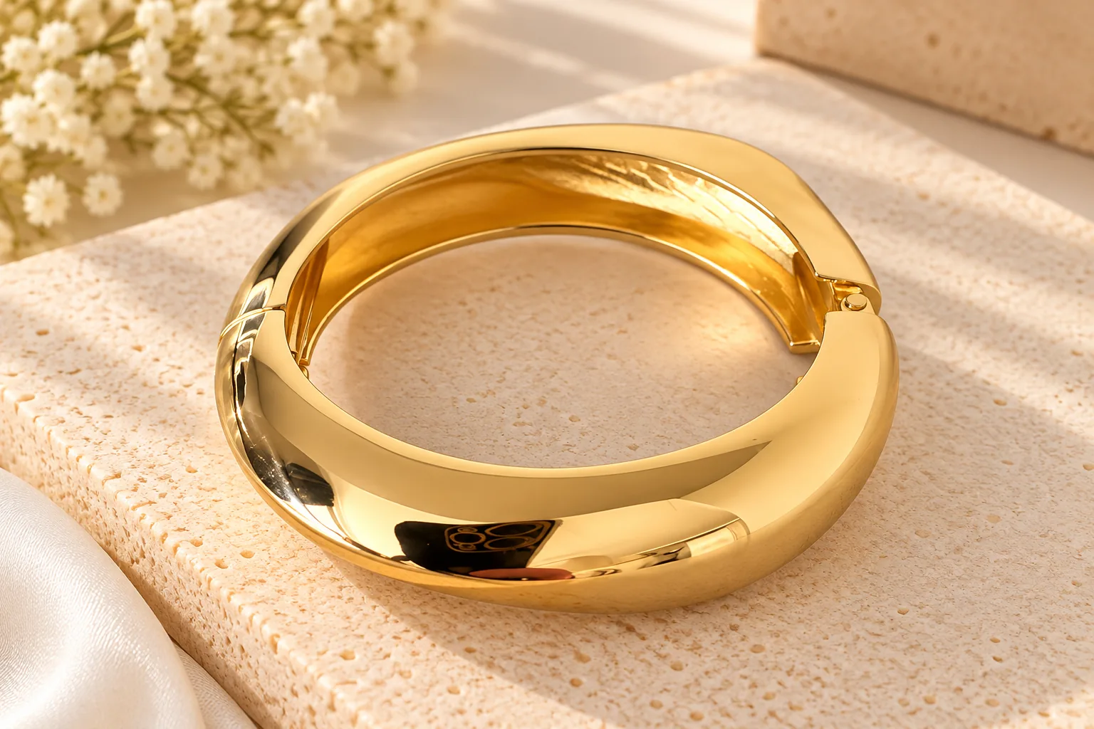 Gold Sculpted Bangle