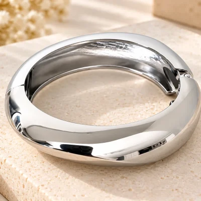 Silver Sculpted Bangle