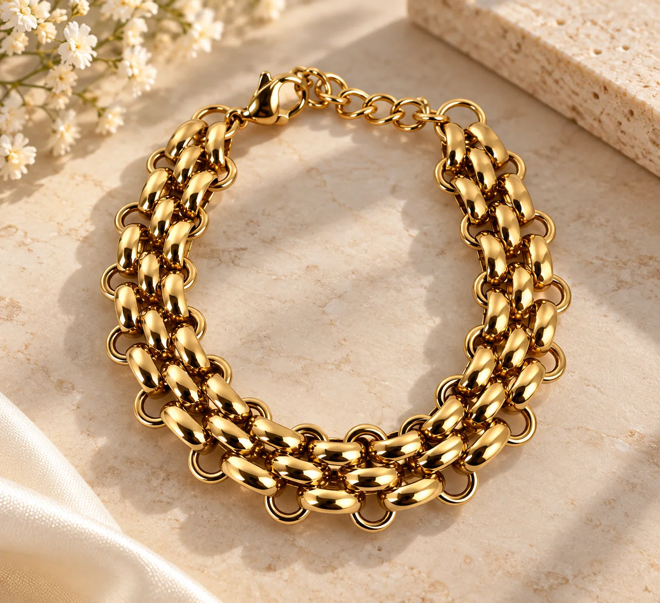 Gold Statement Chain Bracelet