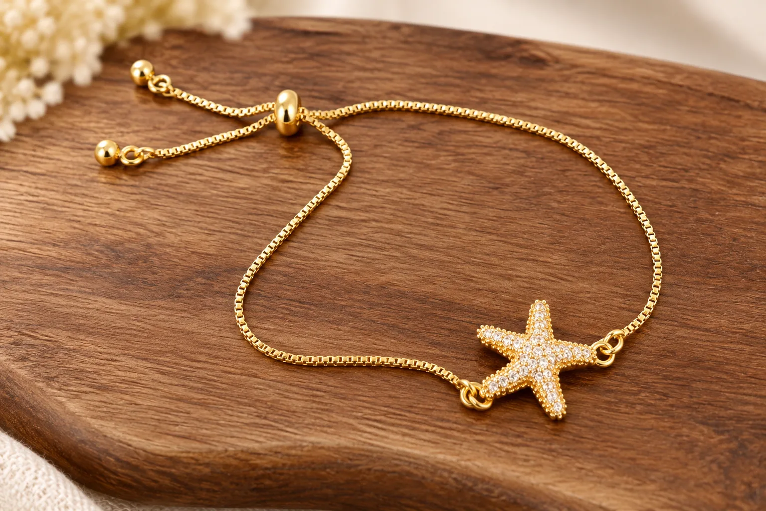 Gold Sparkle Starfish Bracelet - Image 2