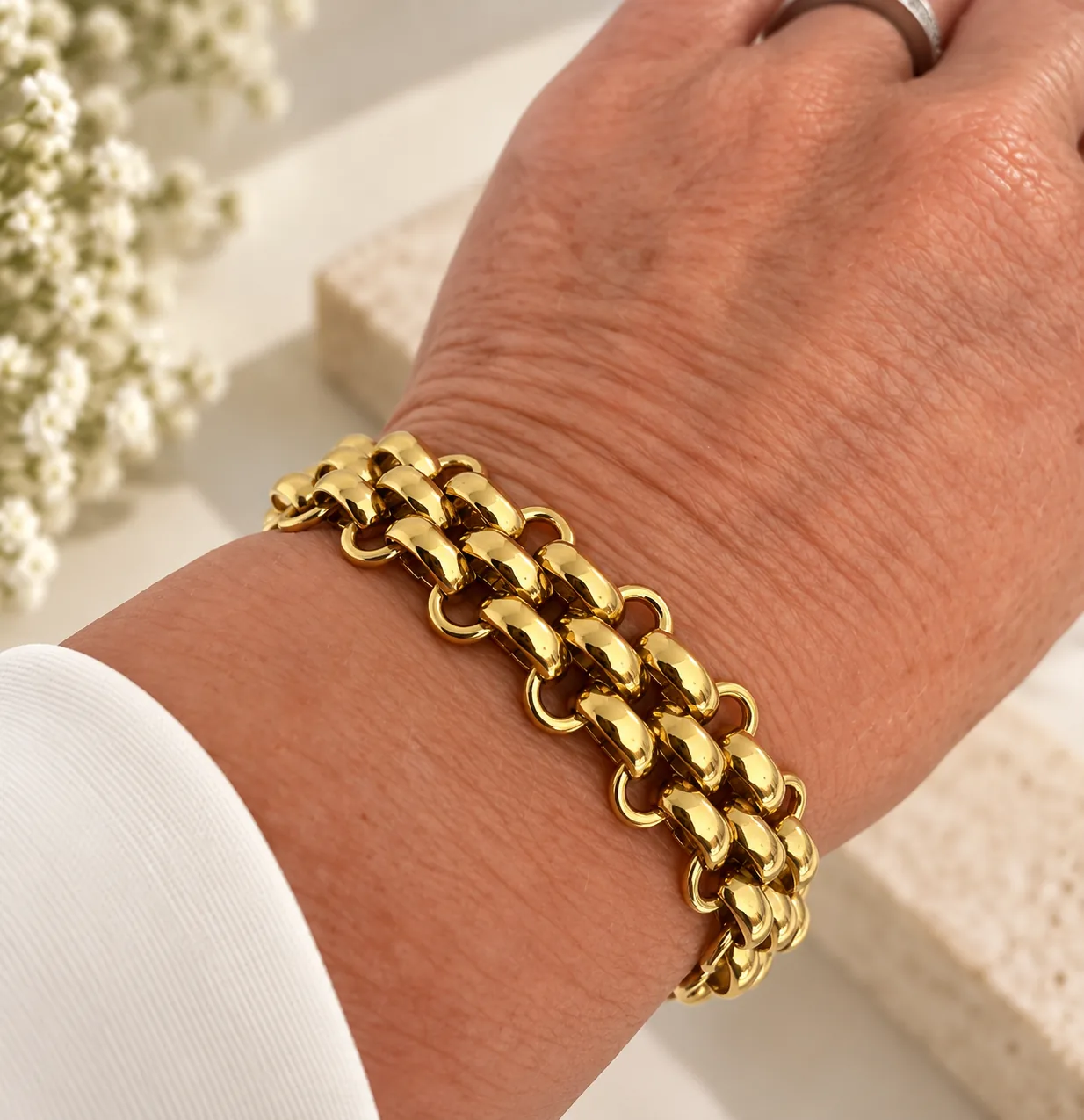 Gold Statement Chain Bracelet - Image 2