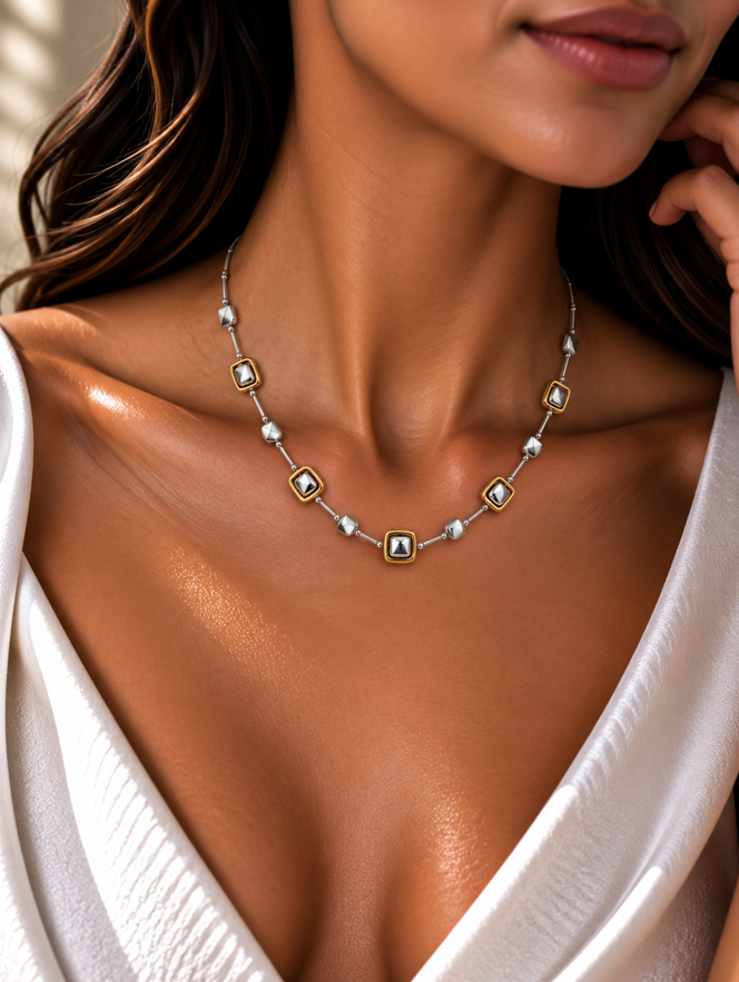Estelle Mixed Metal Necklace - Image 4