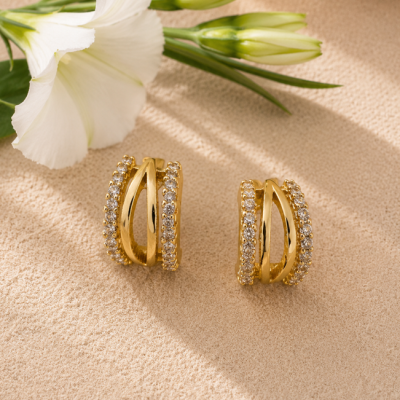 Gold Sparkle Hoops