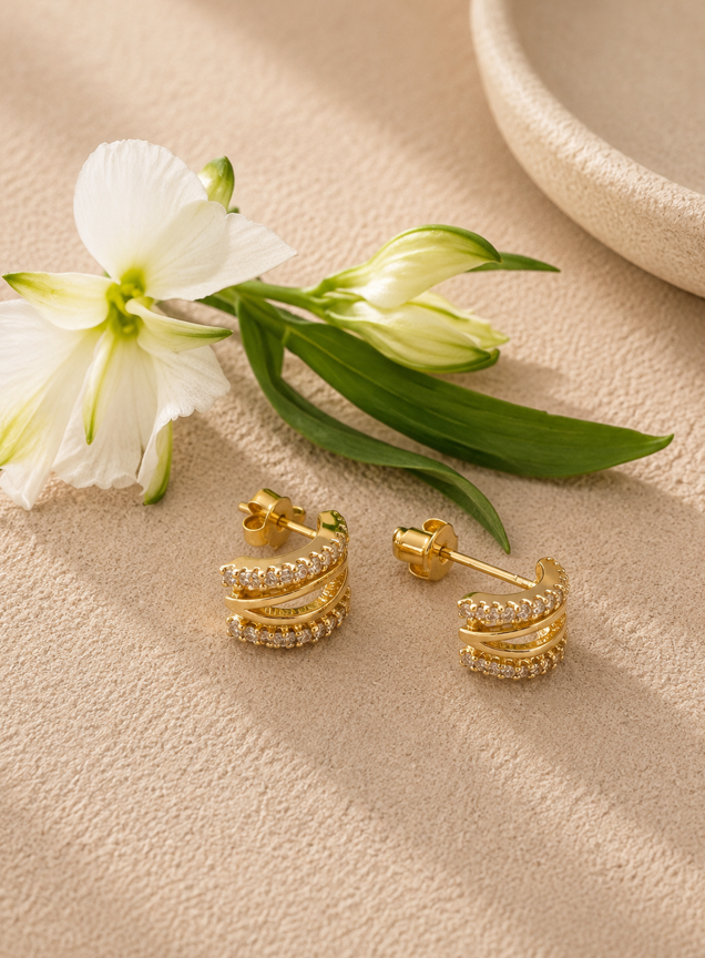 Gold Sparkle Hoops - Image 3