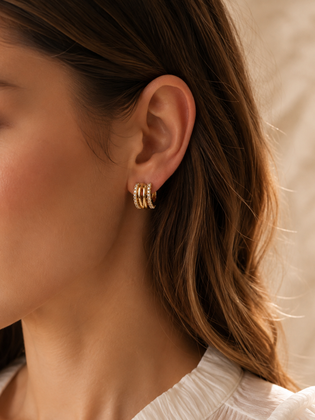 Gold Sparkle Hoops - Image 2