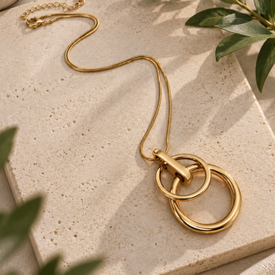 Ashley Interlocking Pendant Gold Necklace