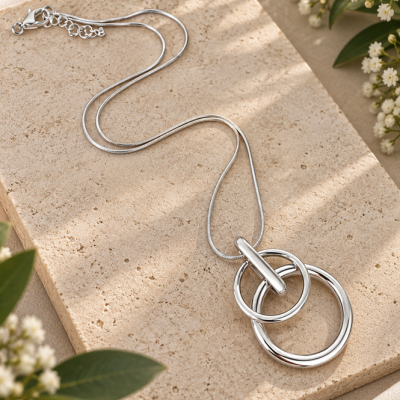 Ashley Interlocking Pendant Silver Necklace