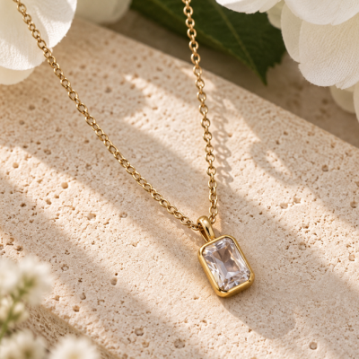 Seraphina Gold Crystal Pendant Necklace