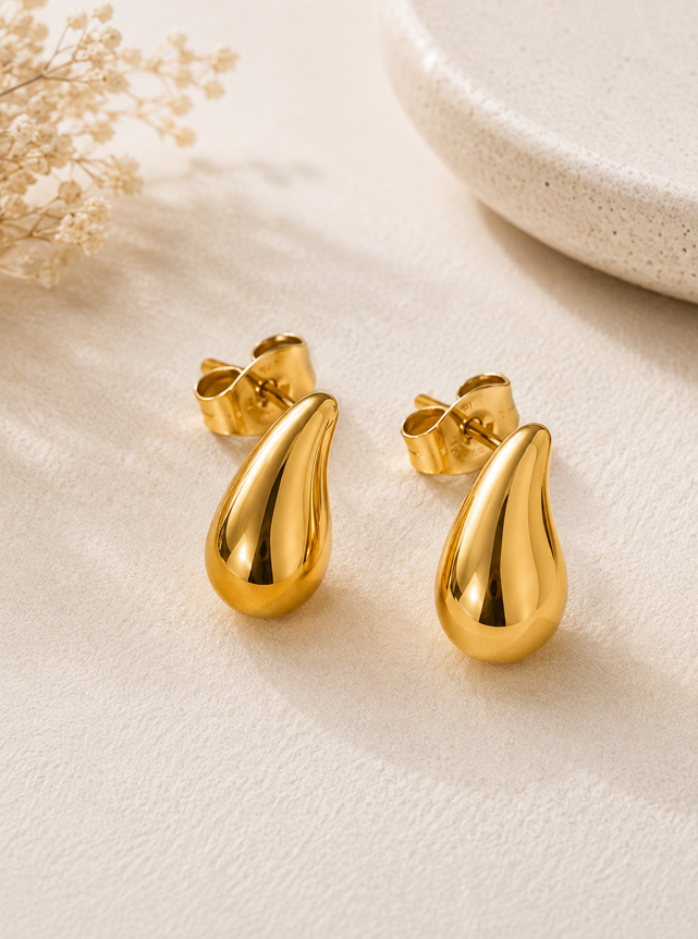 Aurelia Gold Teardrop Stud Earrings