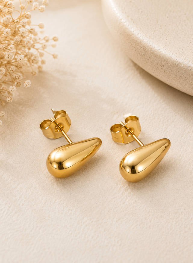 Aurelia Gold Teardrop Stud Earrings - Image 4