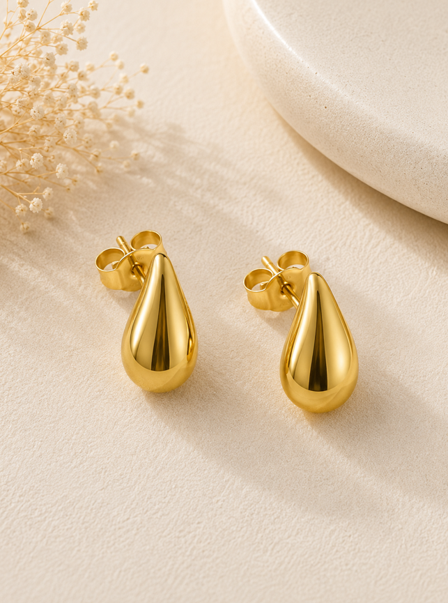 Aurelia Gold Teardrop Stud Earrings - Image 3